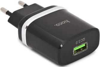 Изображение товара Зарядное устройство Hoco C12Q Black быстрая зарядка USB компактное