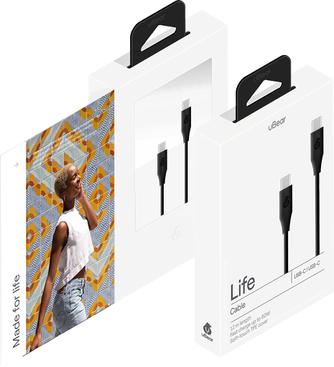 Кабель uBear Life USB-C to USB-C 60W 1.2m Black