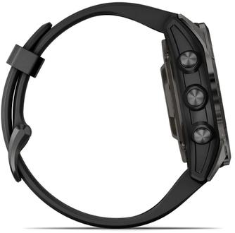 Умные часы Garmin Epix Pro (Gen 2) Sapphire 42mm Carbon Gray, с чёрным ремешком