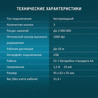 Мышь беспроводная Oklick 505MW Black
