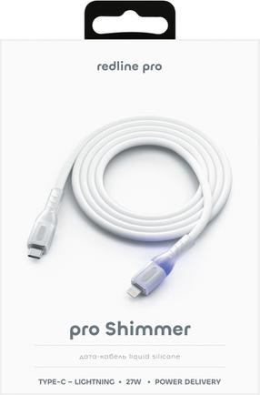 Кабель Red Line pro Shimmer USB-C to Apple Lightning 1m White