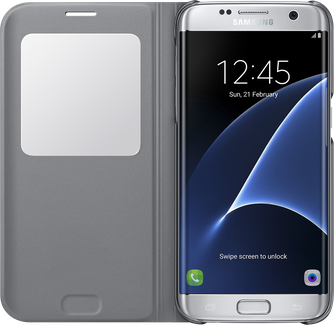 Чехол-книжка Samsung S View для Samsung Galaxy S7 Edge Silver