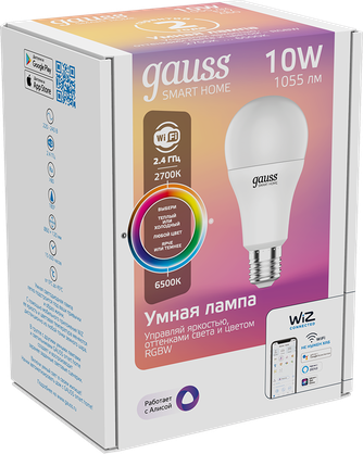 Умная лампочка Gauss Smart Home SMD RGBW A60 E27 White