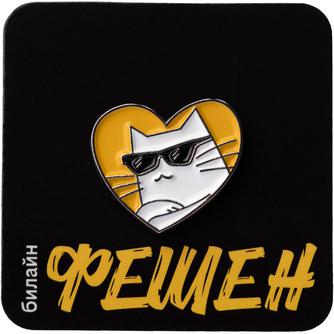 Изображение товара Стильный металлический значок Пуш в сердце унисекс 22х20 мм