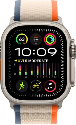 Умные часы Apple Watch Ultra 2 GPS + Cellular, 49mm Titanium, с Trail Loop Orange/Beige ремешком M/L