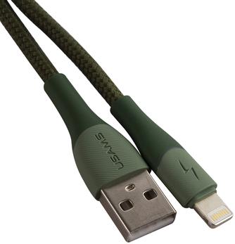 Кабель Usams U77 USB to Apple Lightning 1.2m с подсветкой Green