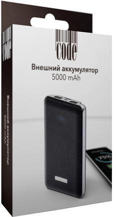 Портативное зарядное устройство Code PBK306 5000mAh Black