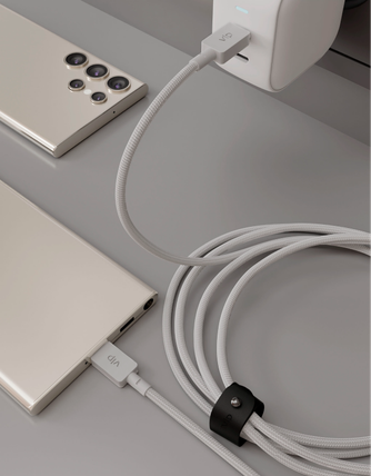 Кабель VLP Nylon Cable USB-C to USB-C 1.2m White