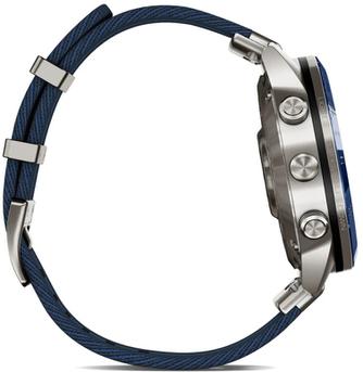 Умные часы Garmin Marq Captain (Gen 2) 46mm Silver/Blue, с синим ремешком