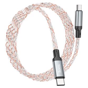 Кабель Hoco U112 Shine USB Type-C to USB Type-C 1m Gray