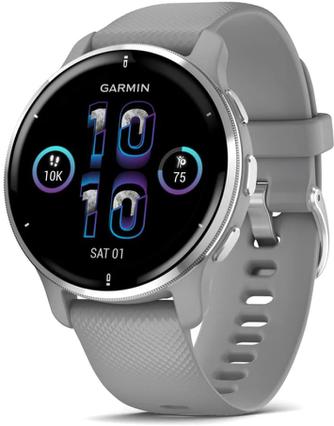 Умные часы Garmin Venu 2 Plus 43mm Silver, с серым ремешком