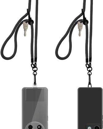 Шнурок Krutoff Нейлон для телефона и ключей 1.2m Black