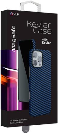 Клип-кейс VLP Kevlar Case для Apple iPhone 16 Pro Max с MagSafe тёмно-синий