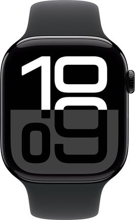 Умные часы Apple Watch Series 10 46mm Aluminum Case Jet Black с чёрным ремешком S/M (без SIM)