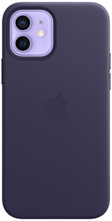 Клип-кейс Apple Leather Case with MagSafe для iPhone 12/12 Pro Тёмно-фиолетовый
