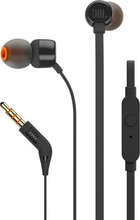 Изображение товара Наушники JBL T110 Black внутриканальные, проводные с пультом и микрофоном