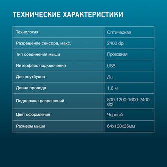 Проводная мышь Oklick 310M Black/Red
