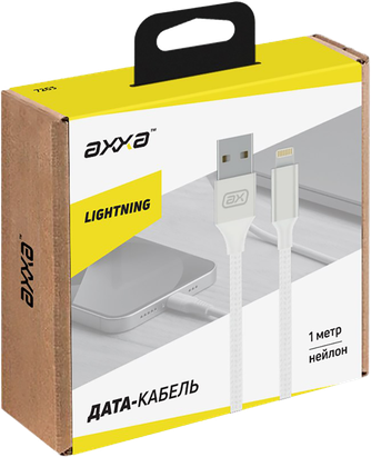 Кабель AXXA USB to Apple Lightning 1m White
