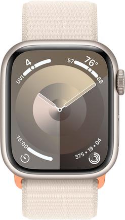 Умные часы Apple Watch Series 9, 41mm Aluminum Starlight с бежевым ремешком