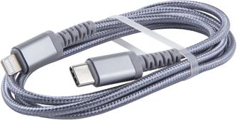 Кабель Red Line Tech USB Type-C to Apple Lightning 1m Nylon Silver