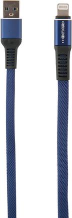 Кабель Red Line Flat USB to Apple Lightning 1m 2A Dark Blue