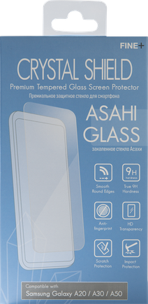 Защитное стекло Fine+ Asahi Glass 2.5D для Samsung Galaxy A20/A30/A50 глянцевое