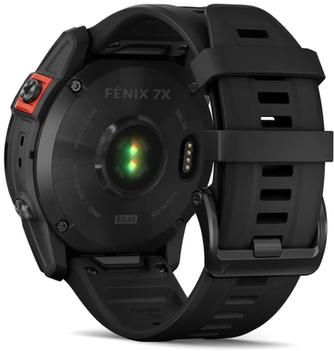 Умные часы Garmin Fenix 7X Solar 51mm Slate Gray, с чёрным ремешком