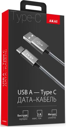 Кабель Akai CE-444S USB to USB Type-C 1m Silver