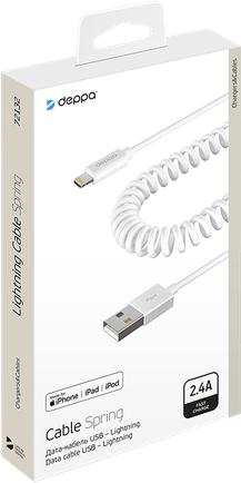 Кабель Deppa Spring USB to Apple Lightning 1.5m White