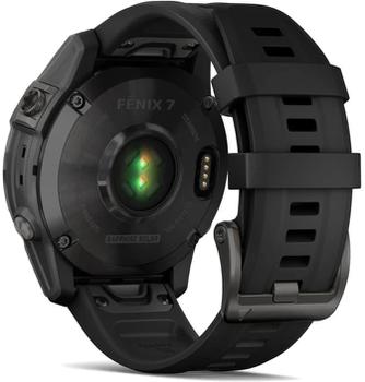 Умные часы Garmin Fenix 7 Sapphire Solar 47mm Carbon Gray, с чёрным ремешком