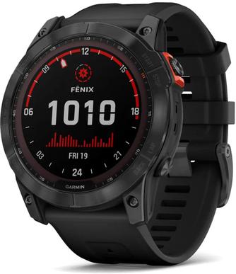 Умные часы Garmin Fenix 7X Solar 51mm Slate Gray, с чёрным ремешком