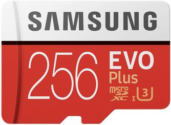 Карта памяти Samsung Evo Plus microSDXC U1 Class 10 256GB с адаптером