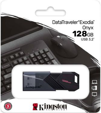 USB-накопитель Kingston DataTraveler Exodia Onyx 128GB USB 3.2 Gen 1 Black
