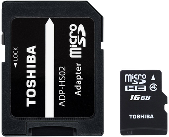 Карта памяти Toshiba Standart microSD Class 4 16GB с адаптером