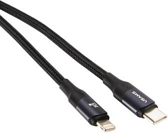 Кабель Usams SJ521 USB-C to Apple Lightning 1.2m Black