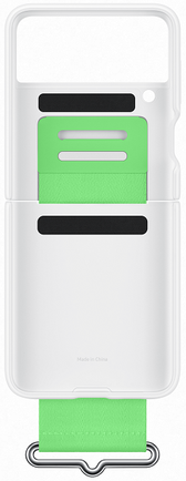 Клип-кейс Samsung Silicone Cover with Strap Z Flip3 с креплением-ремешок White