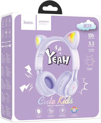 Наушники Hoco W39 Cat Ear Lilac
