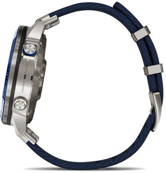 Умные часы Garmin Marq Captain (Gen 2) 46mm Silver/Blue, с синим ремешком