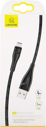 Кабель Usams SJ393 USB to microUSB 1m Black