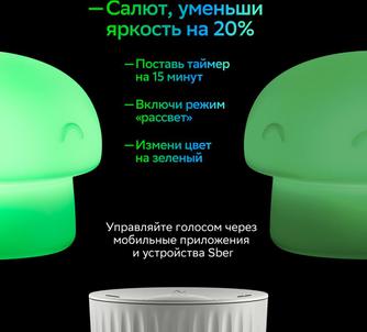 Умный детский ночник Sber SBDV-00127 Грибочек