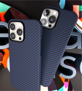 Клип-кейс VLP Kevlar Case с MagSafe для Apple iPhone 15 Pro тёмно-синий