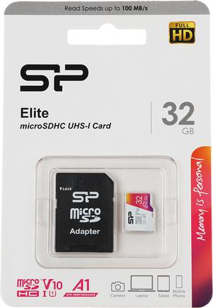 Карта памяти Silicon Power Elite microSDHC UHS-I Class 10 32GB с адаптером