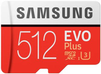 Карта памяти Samsung Evo Plus microSDXC U1 Class 10 512GB с адаптером