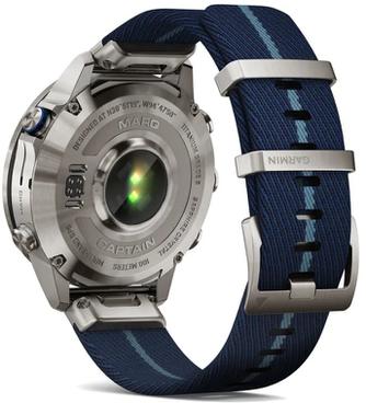 Умные часы Garmin Marq Captain (Gen 2) 46mm Silver/Blue, с синим ремешком