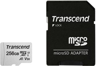 Карта памяти Transcend microSDXC UHS-I 256GB TS256GUSD300S-A с адаптером