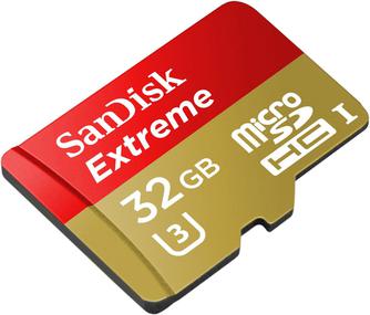Карта памяти SanDisk Extreme microSDHC SDSQXNE-032G-GN6MA 32GB Class 10 + SD-адаптер