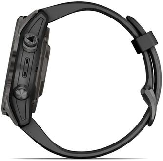 Умные часы Garmin Epix Pro (Gen 2) Sapphire 42mm Carbon Gray, с чёрным ремешком