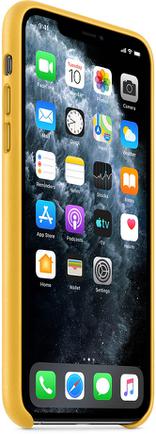 Клип-кейс Apple Leather Case для iPhone 11 Pro Max «Лимонный сироп»