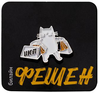 Изображение товара Металлический значок Пуш с шоперами 27х20 мм цанга бабочка стильный аксессуар