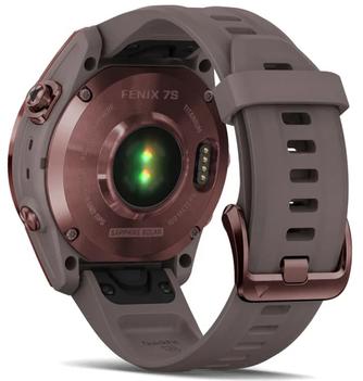 Умные часы Garmin Fenix 7S Sapphire Solar 42mm Dark Bronze, с бронзовым ремешком